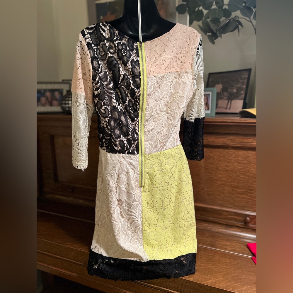 Elegant Lace Patchwork Dress - image 5